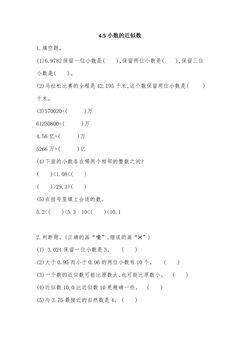 4.5小数的近似数 课时练05