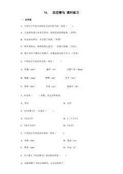 16 田忌赛马 课时练习03