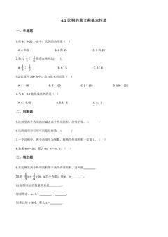 4.1比例的意义和基本性质 课时练03