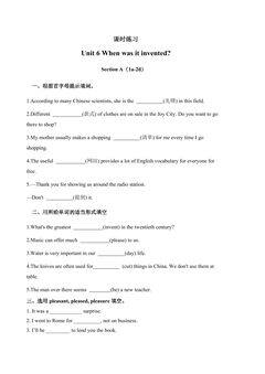 【★★】9年级英语人教版课时练Unit 6 Section A 01