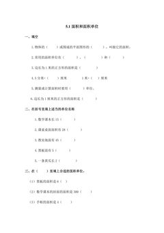 5.1面积和面积单位 课时练01