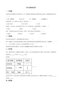 4.3比例的应用 课时练06