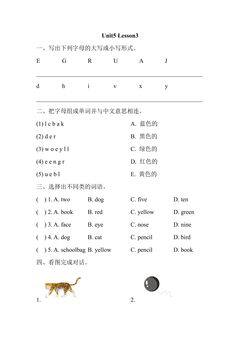 【课后作业】一年级上册英语人教版新起点Unit 5 lesson 3 01