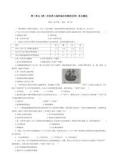 9年级历史部编版下册单元测试第3单元 第一次世界大战和战后初期 02