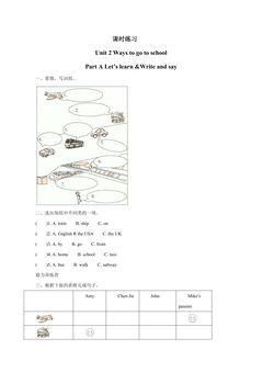【★★】6年级英语人教三起上册课时练Unit 2 Ways to go to school 01