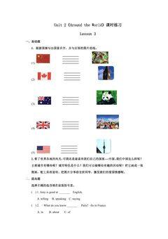 【课时练习】六年级上册英语人教版新起点Unit 2《Around the World》(Lesson 3)01