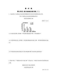 【★★★】5年级数学苏教版上册课时练第6单元《统计表和条形统计图(二)》