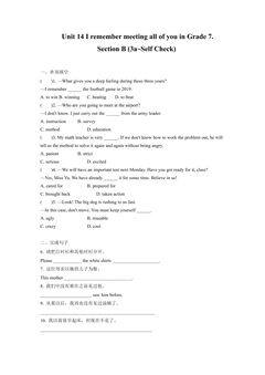 【★★】9年级英语人教全一册课时练Unit 14 I remember meeting all of you in Grade 7 Section B 03