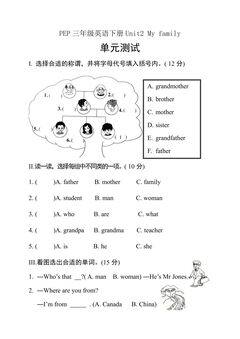 【单元测试】三年级下册英语人教版三年级起点Unit 2 03