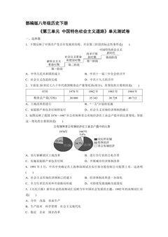 8年级历史部编版下册《第三单元 中国特色社会主义道路》单元测试卷04
