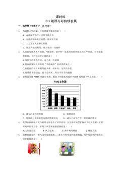 【★★★】9年级物理苏科版下册课时练第18章《18.5 能源与可持续发展》