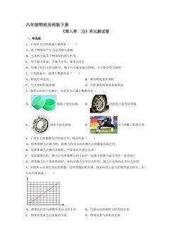 8年级物理苏科版下册《第八章 力》单元测试01