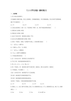 7.3《平行线》课时练习