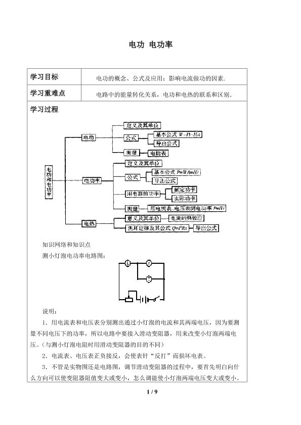 电功 电功率_学案1