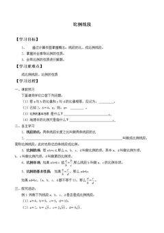 比例线段_学案4