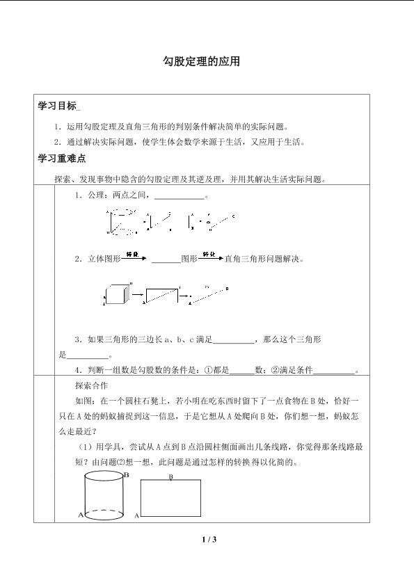 勾股定理的应用_学案1