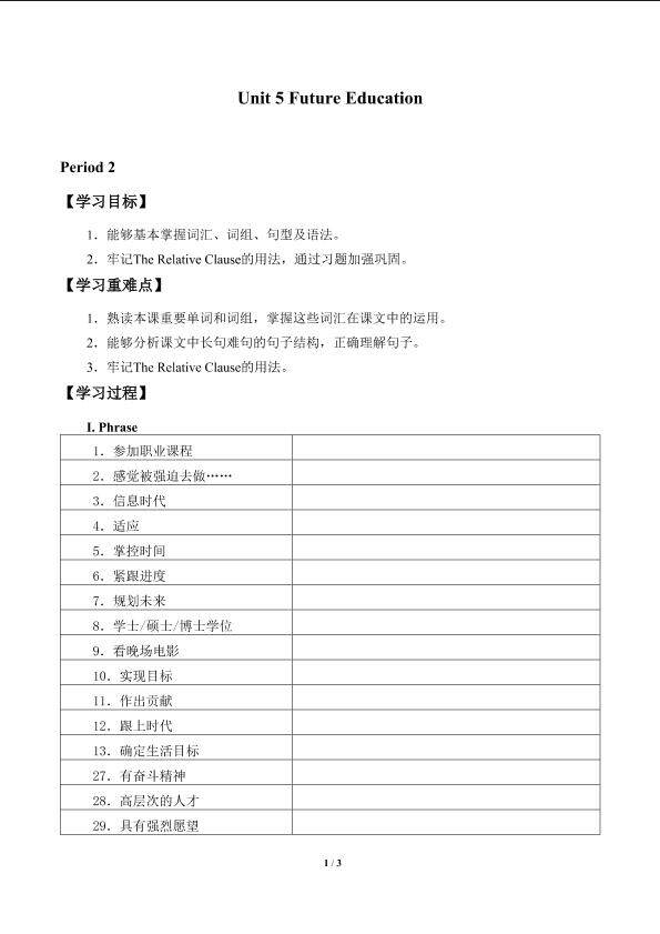 Unit 5 Future Education_学案2