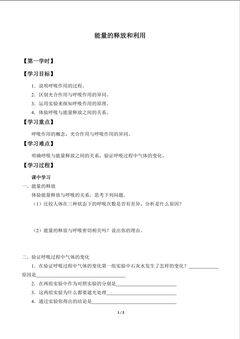 能量的释放和利用_学案1