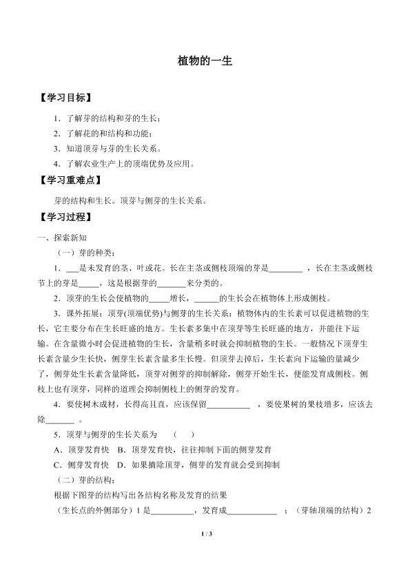 植物的一生_学案4