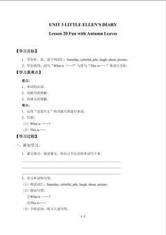UNIT 3 LITTLE ELLEN'S DIARY_学案6