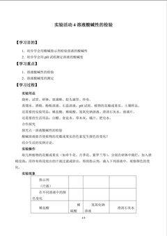 实验活动4 溶液酸碱性的检验_学案1