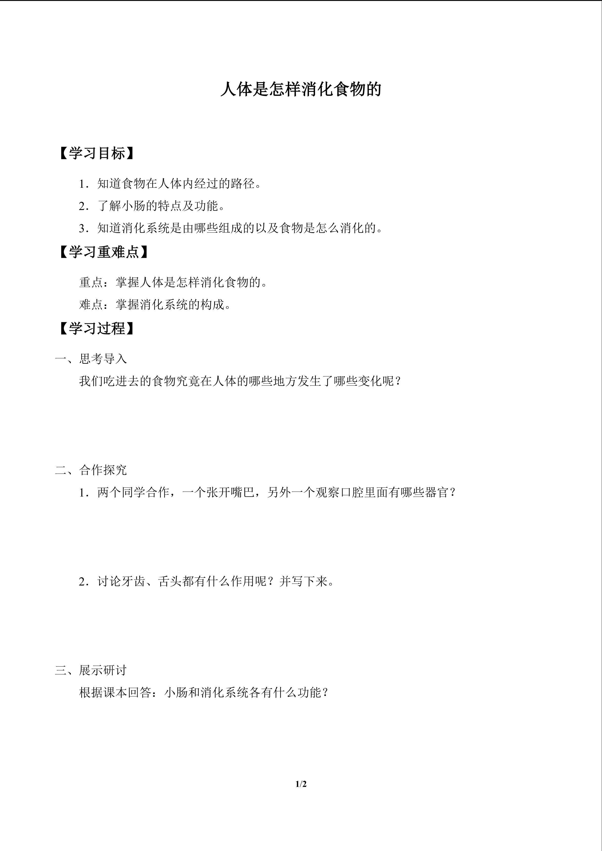 人体是怎样消化食物的