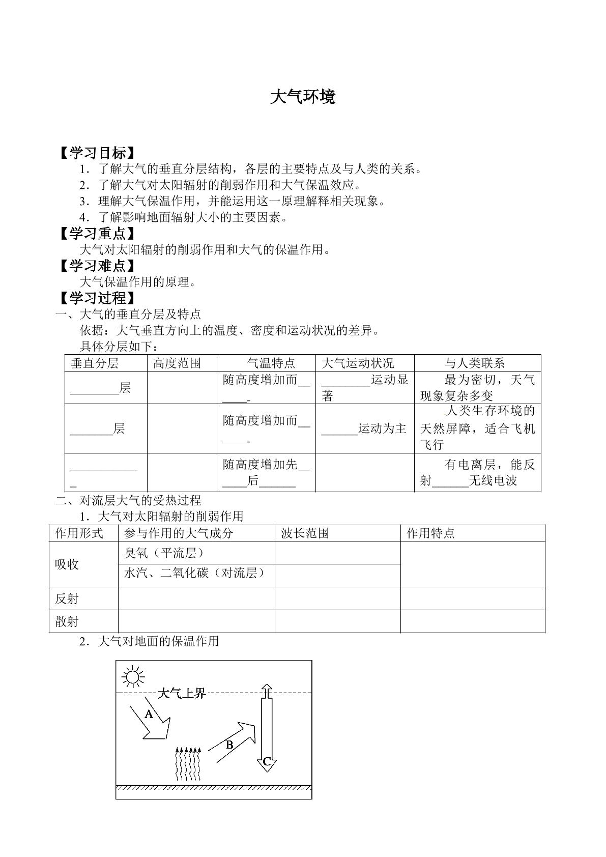 大气环境_学案1