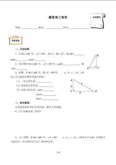 解直角三角形(含答案) 精品资源_学案1