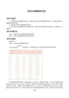 各种方法精确度的比较