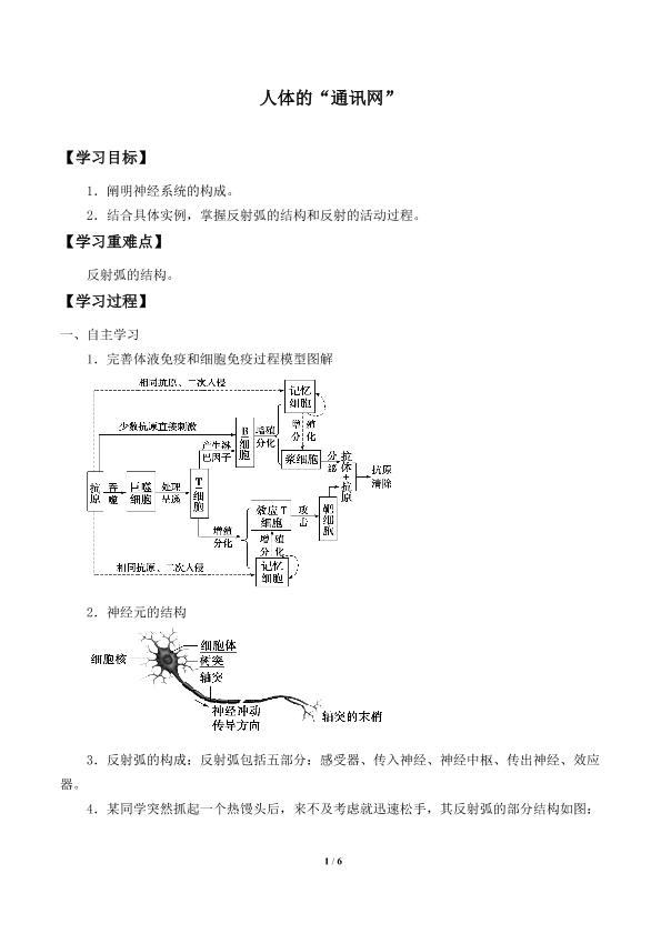 人体的“通讯网”_学案1