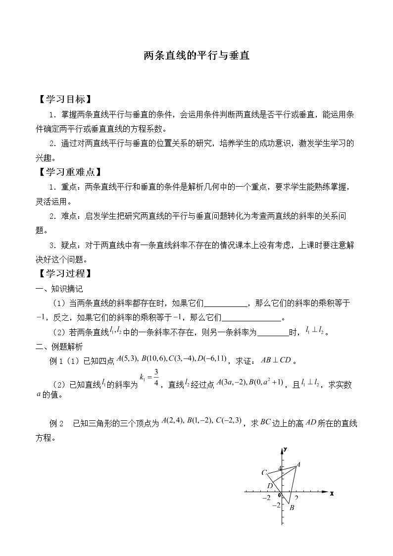 两条直线的平行与垂直_学案1