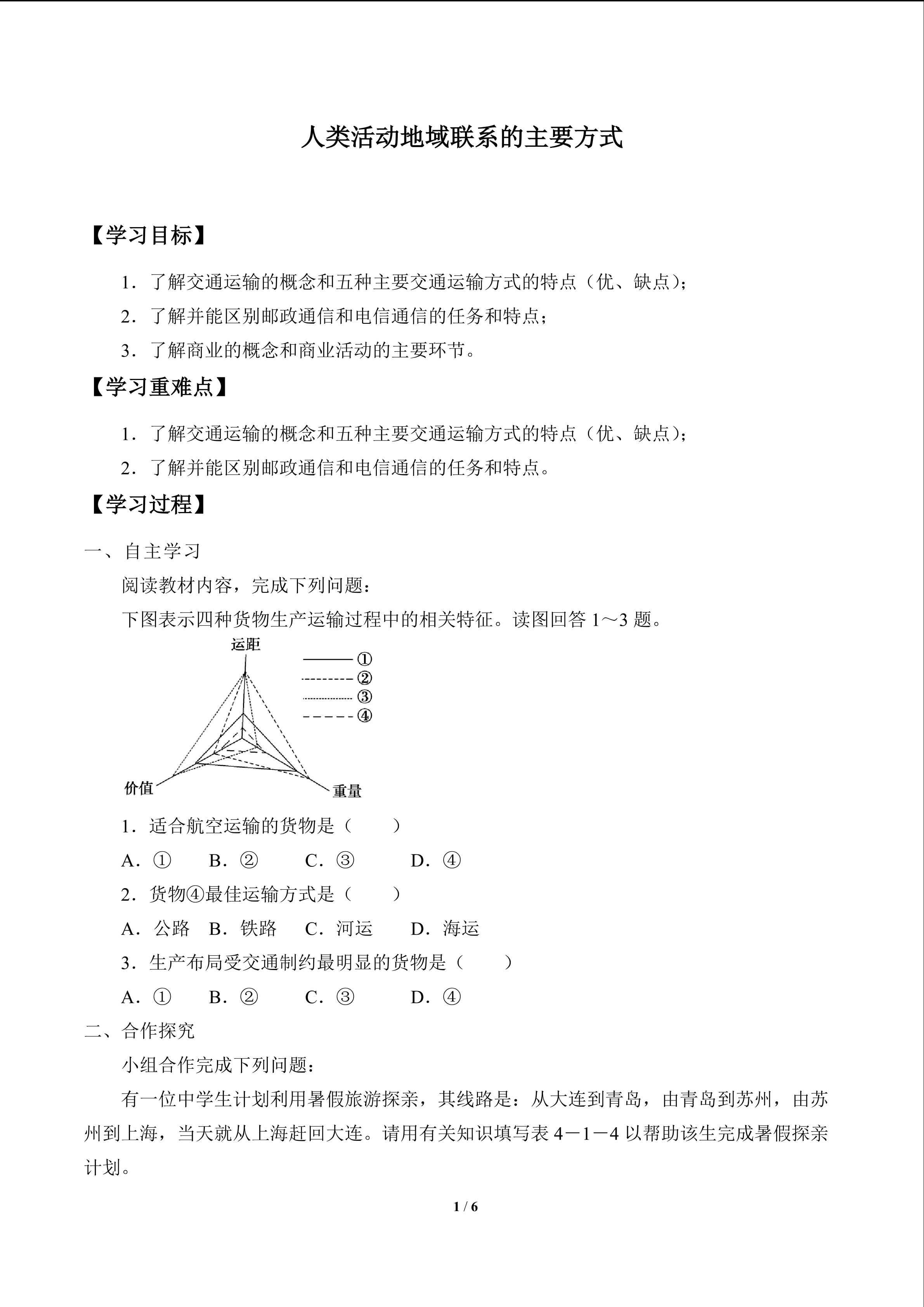 人类活动地域联系的主要方式_学案1