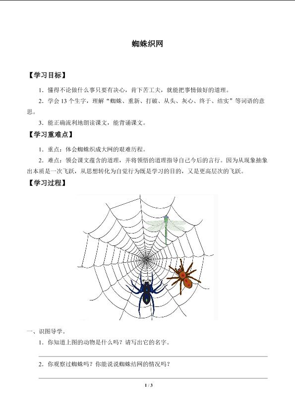 蜘蛛织网_学案1
