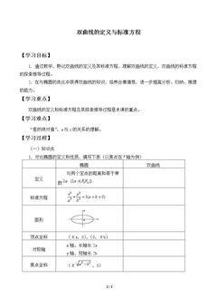 双曲线的定义与标准方程