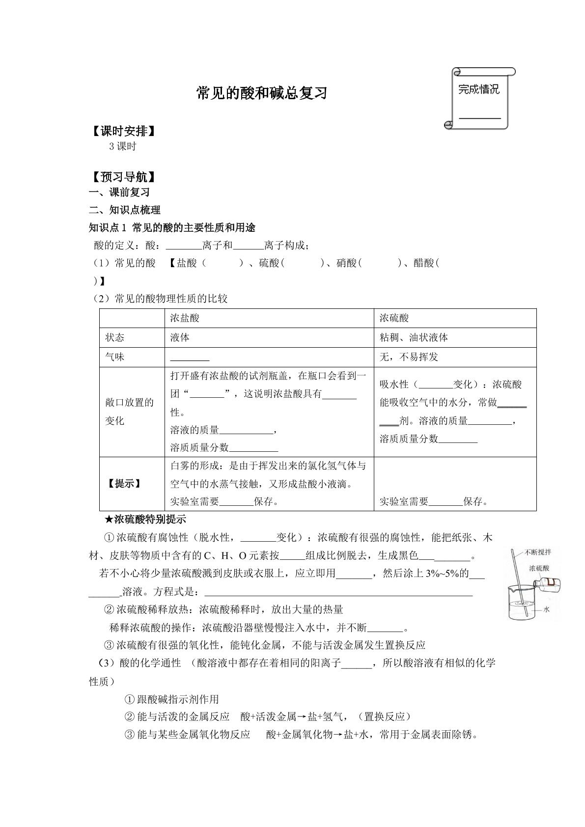 常见的酸和碱总复习_学案1