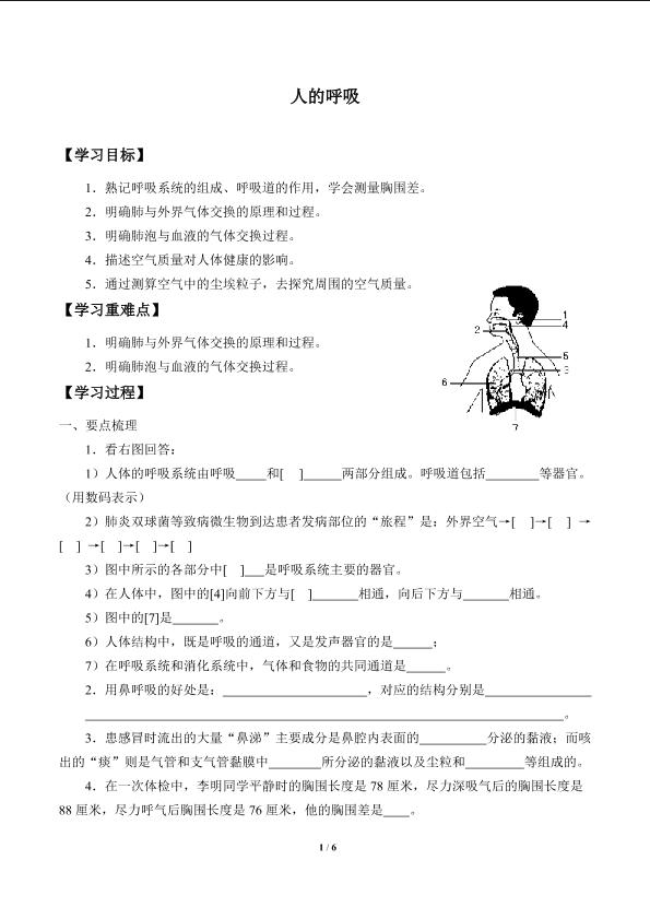 人的呼吸_学案1