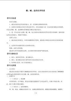 酸、碱、盐的化学性质_学案1