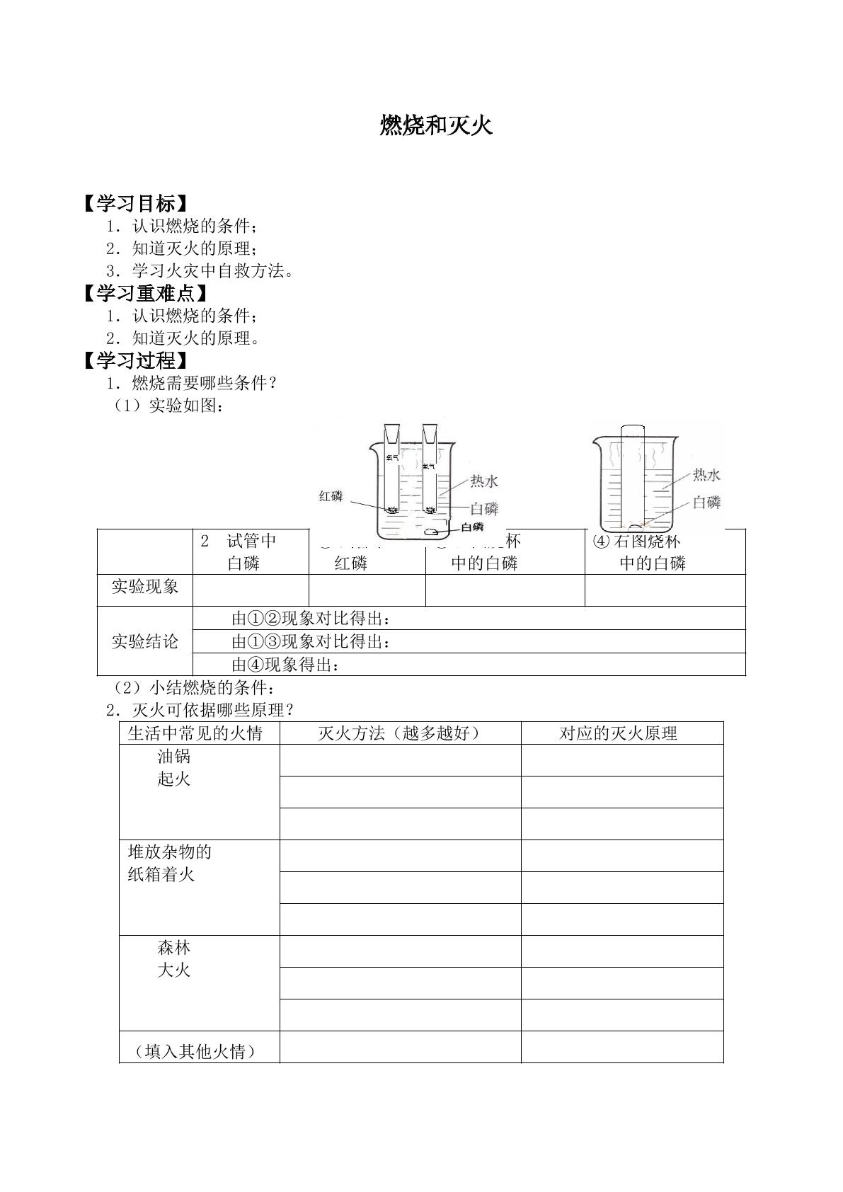 燃烧和灭火_学案4