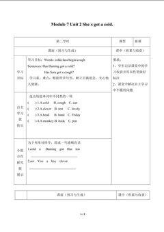 Unit 2 She's got a cold._学案1.doc