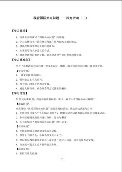 我看国际热点问题——探究活动(三)_学案1
