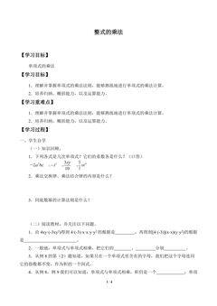 整式的乘法_学案3