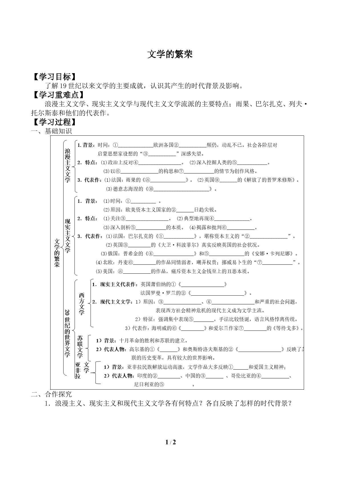 文学的繁荣_学案2