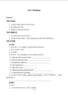 Unit 7 Shopping_学案6