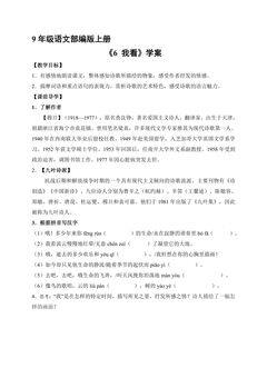 9年级语文部编版上册学案《6 我看》