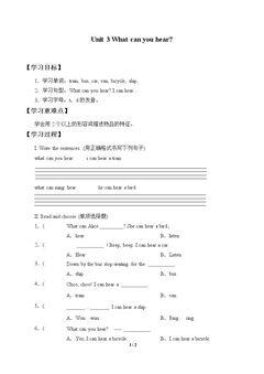 Unit 3 What can you hear?_学案1
