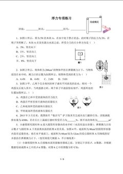 浮力 专项练习(含答案)精品资源_学案1