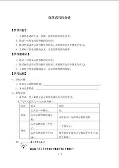化学式与化合价_学案1