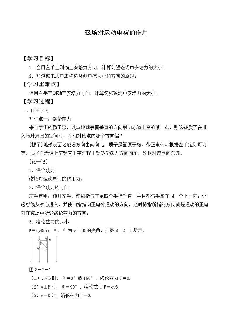 磁场对运动电荷的作用_学案7