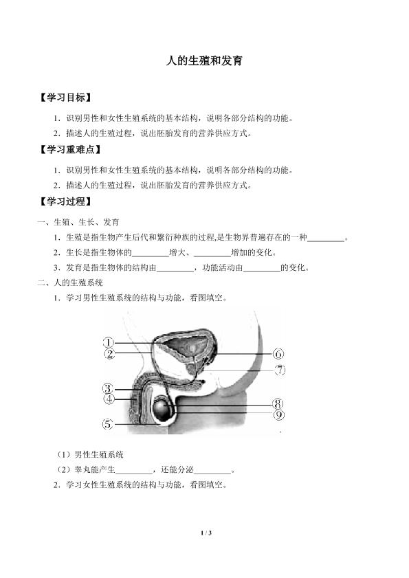 人的生殖和发育_学案1