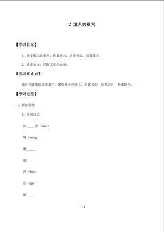 迷人的夏天_学案1